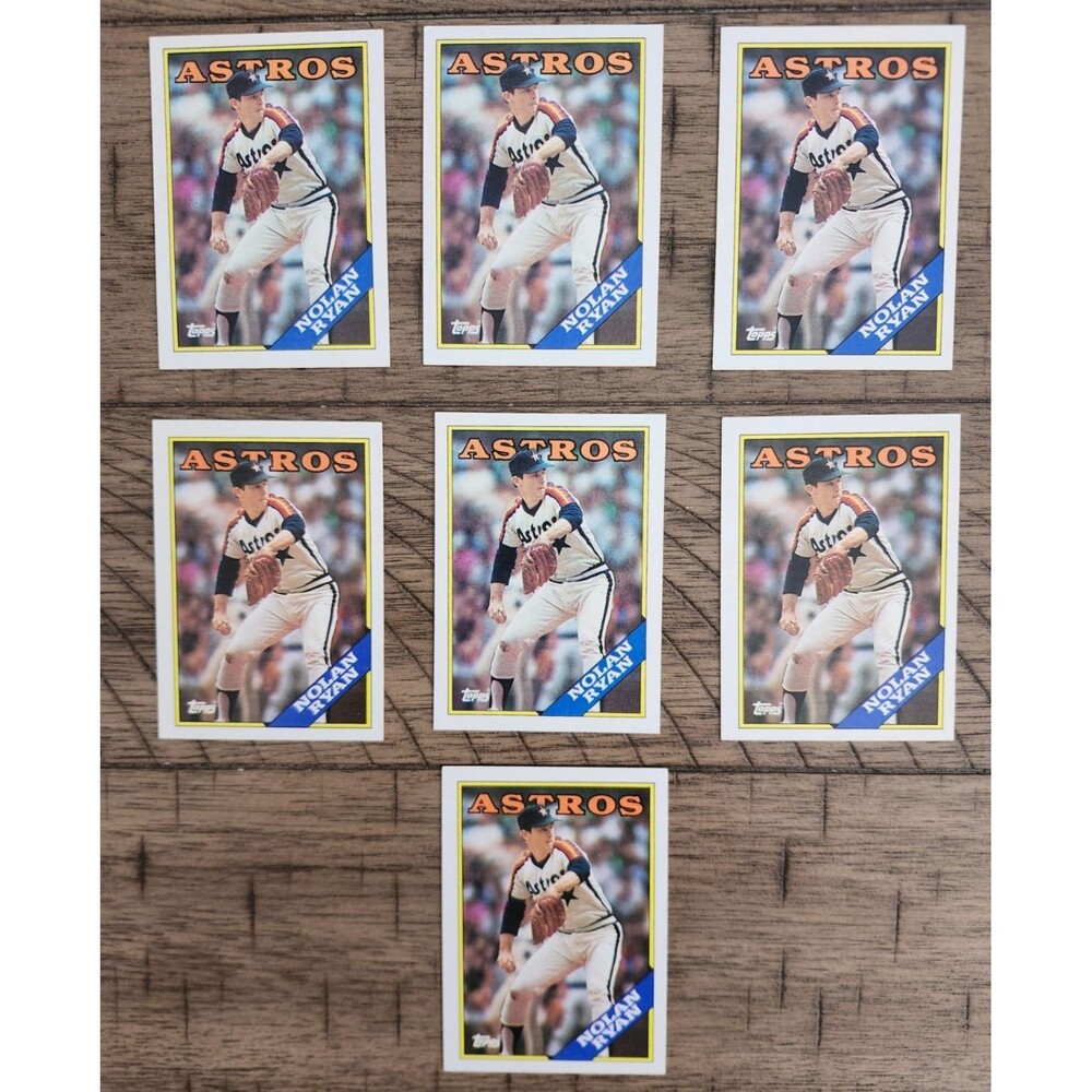 Lot of 7 Topps 1988 NOLAN RYAN Baseball Cards #250 Houston Astros Gradable!